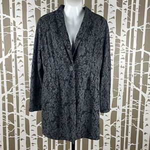 Soma Lounge Wear Floral Lace Print Single Button Lounge Blazer sz L